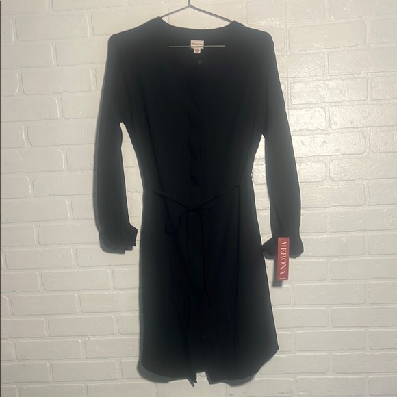 Merona Dresses & Skirts - Merona Womens Dress Black Sheath with Cuffed Long Sleeves Office Work Medium NWT